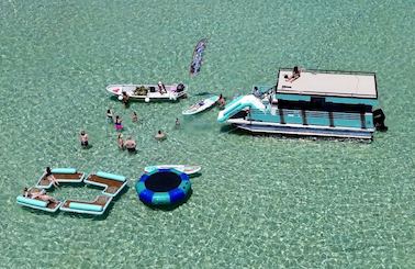 Luxury Crab Island Pontoon Charter with Restroom (Up to 18 people)