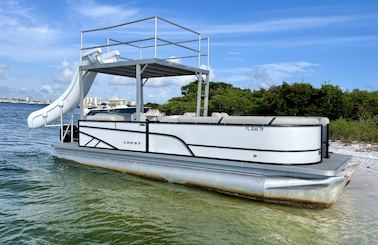 24ft Crest Double Decker Pontoon with Slide