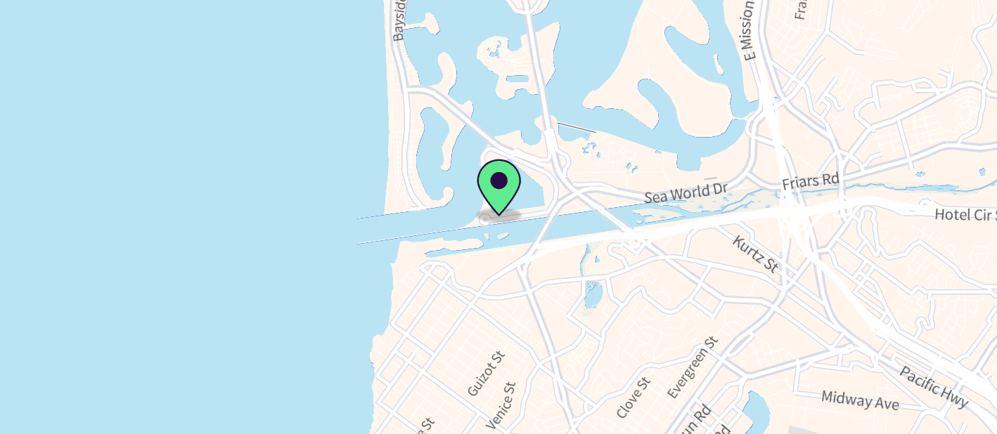 The boat's approximate location on a map