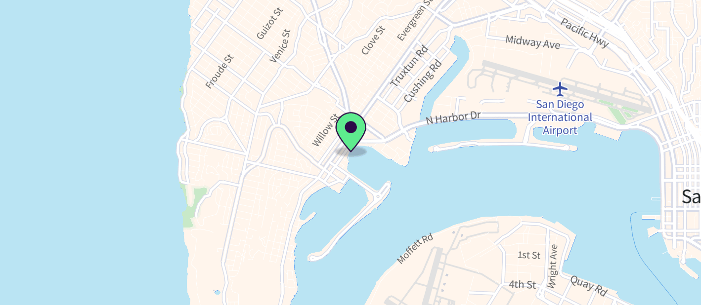 The boat's approximate location on a map