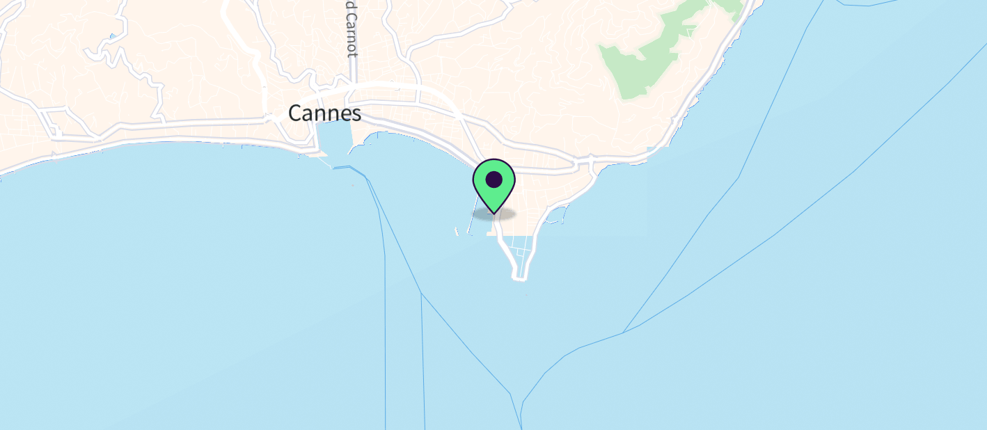 The boat's approximate location on a map