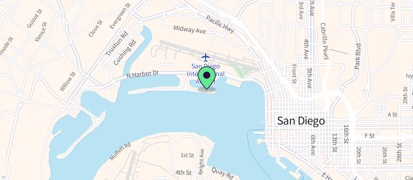 The boat's approximate location on a map