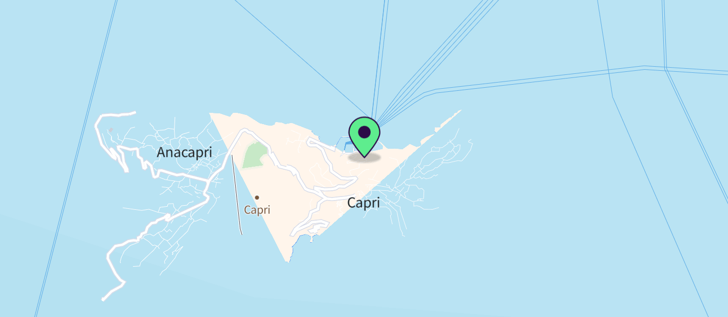 The boat's approximate location on a map