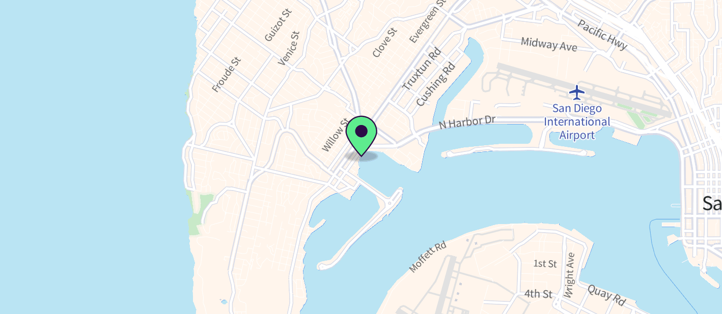 The boat's approximate location on a map