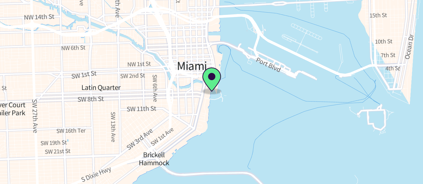 The boat's approximate location on a map