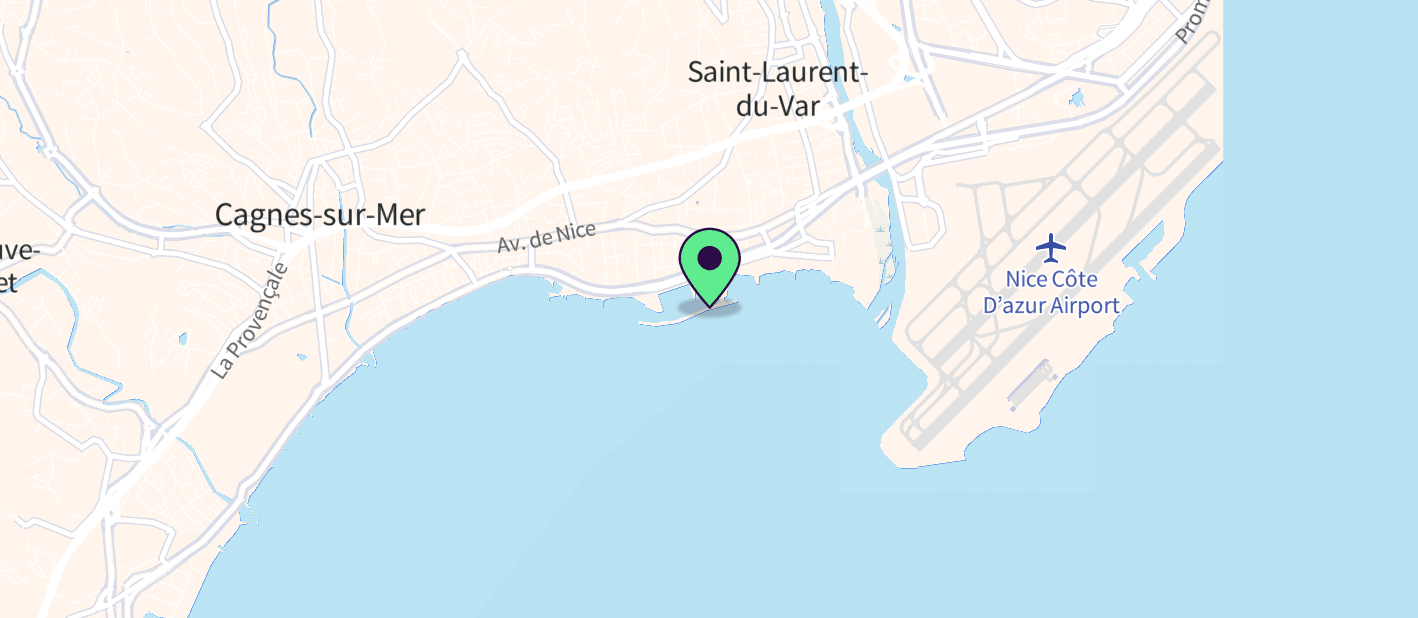 The boat's approximate location on a map
